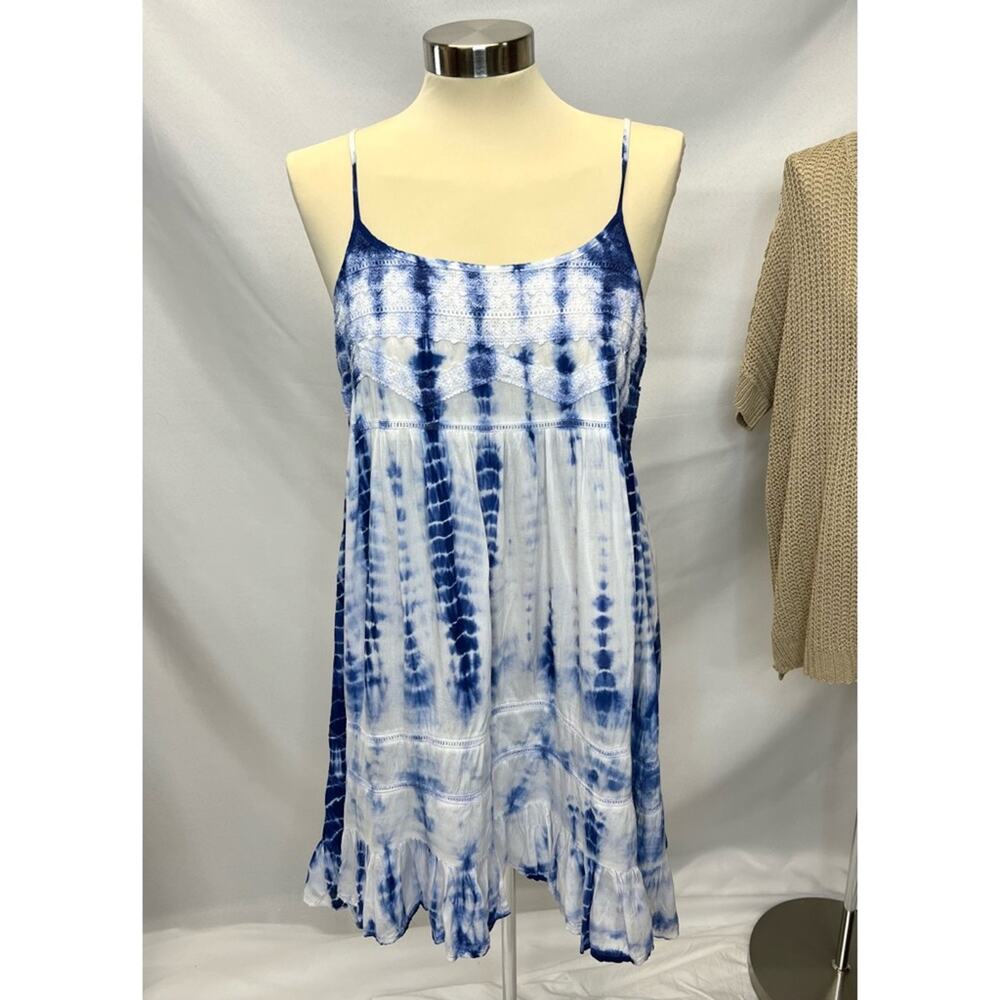 En Crème Blue White Tie Dye Sundress